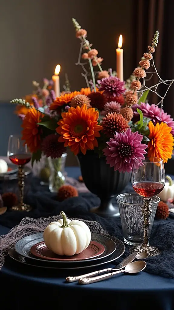 enchanting halloween floral arrangement