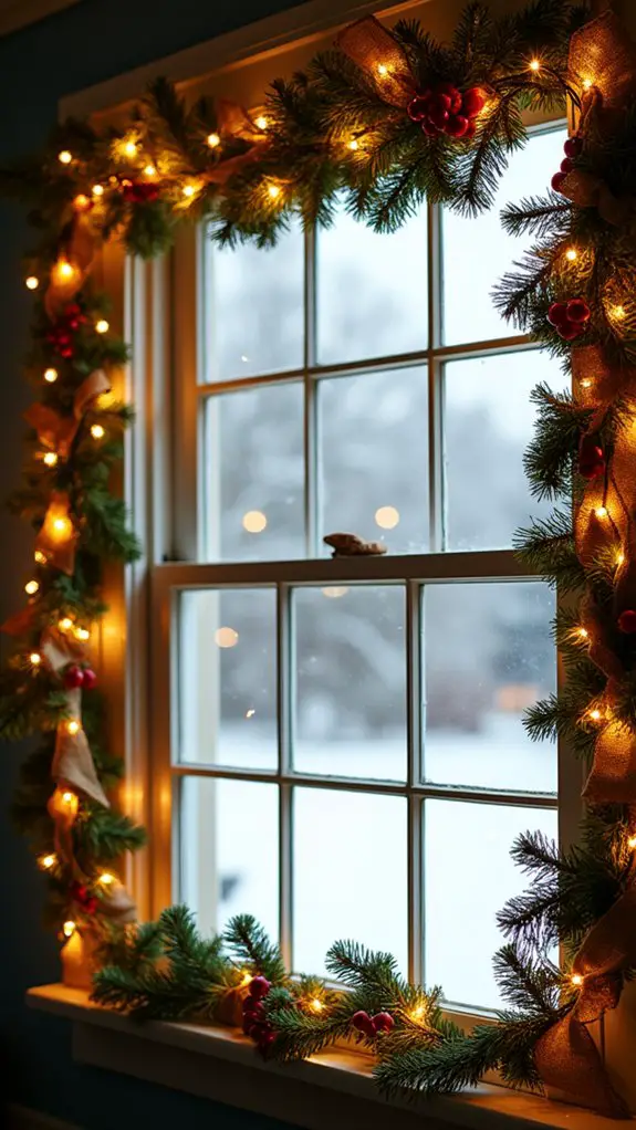 farmhouse garland with lights
