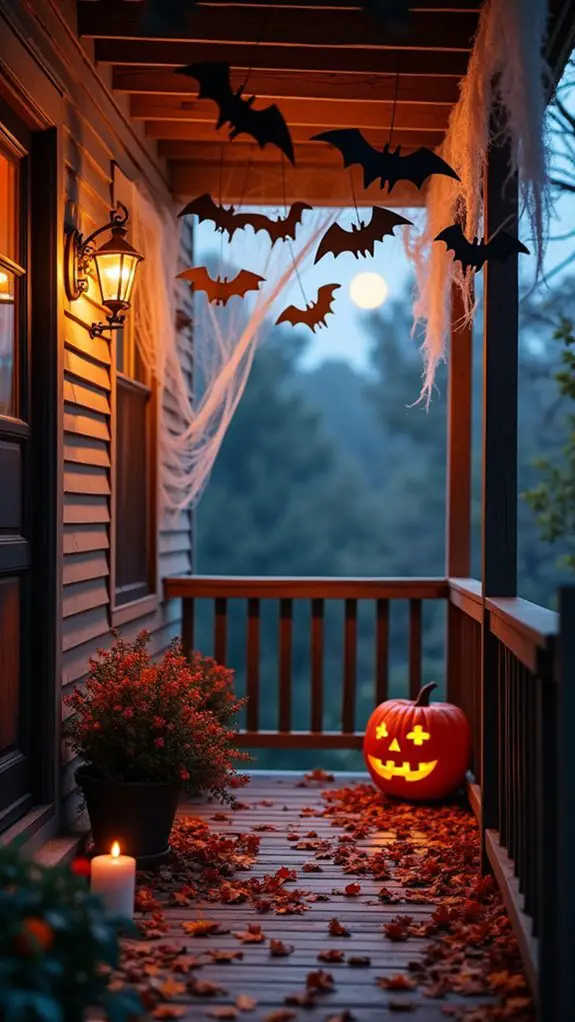 festive halloween bat garland