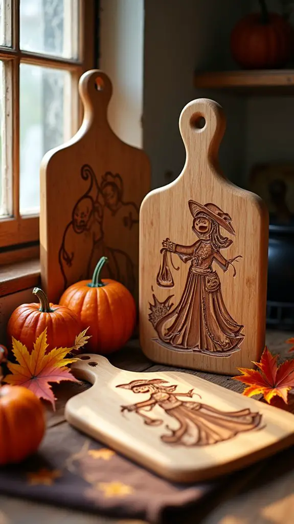 festive halloween cutting boards