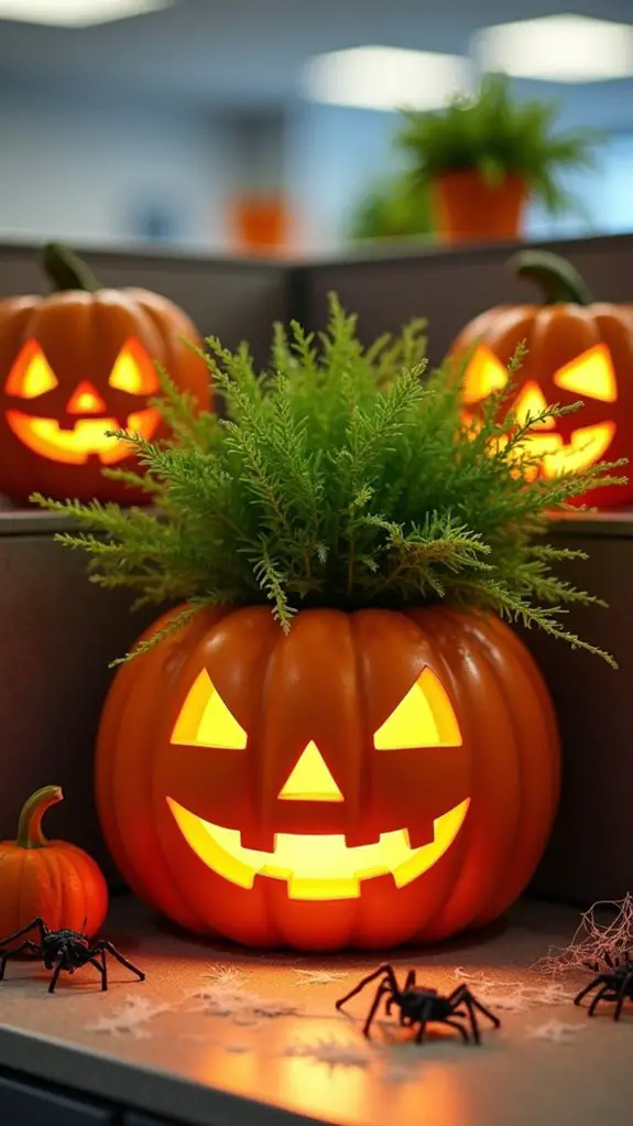 festive halloween desk decor