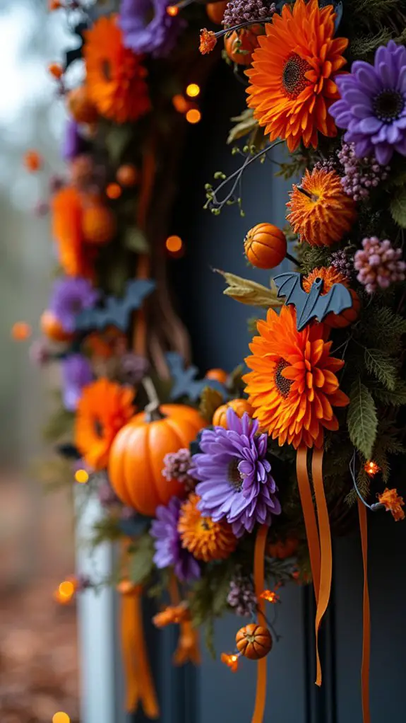 festive halloween door decor