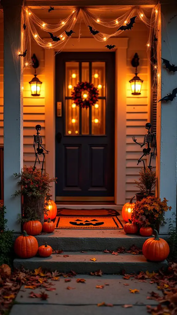 festive halloween door mats