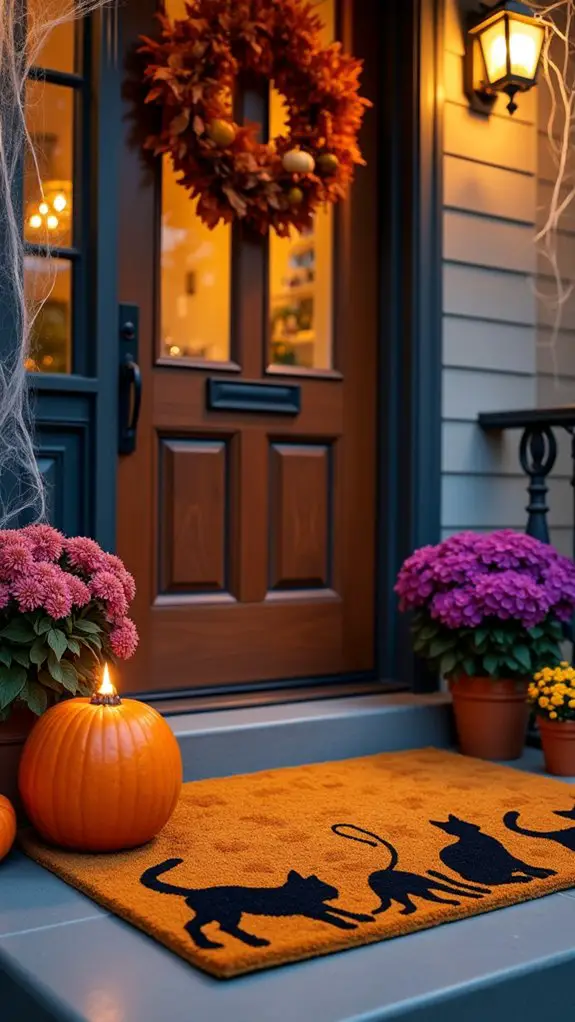 festive halloween welcome mats