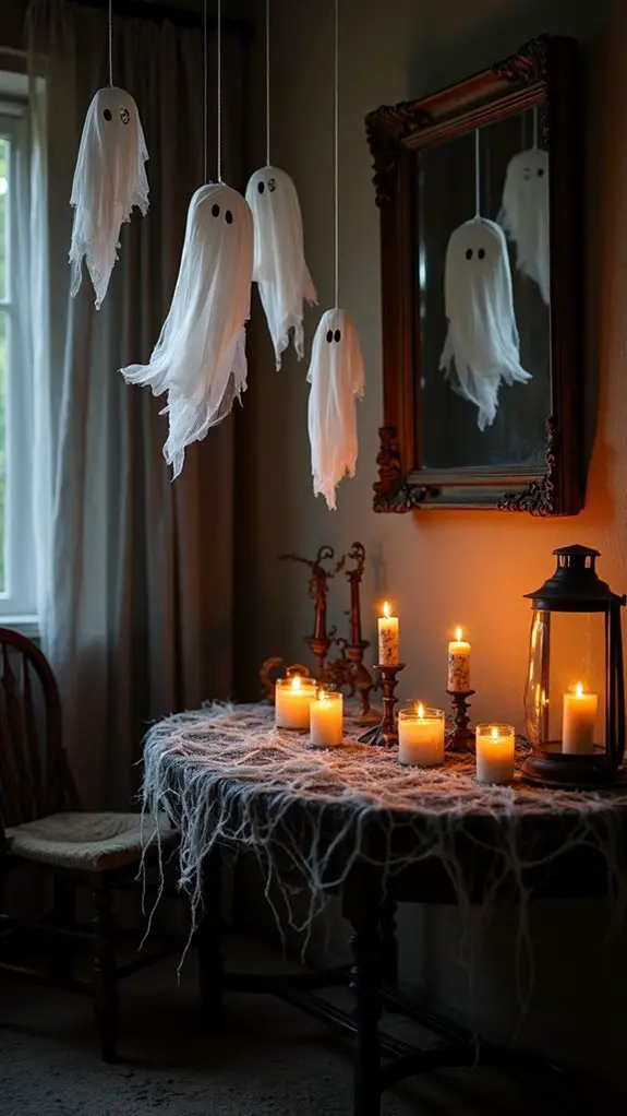 floating paper ghosts decor