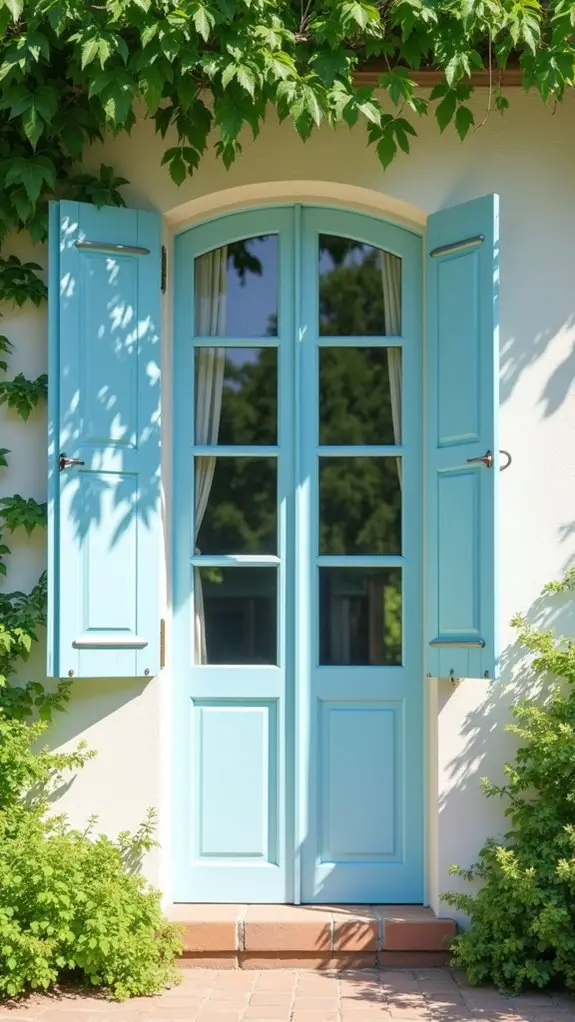 fresh light blue facade