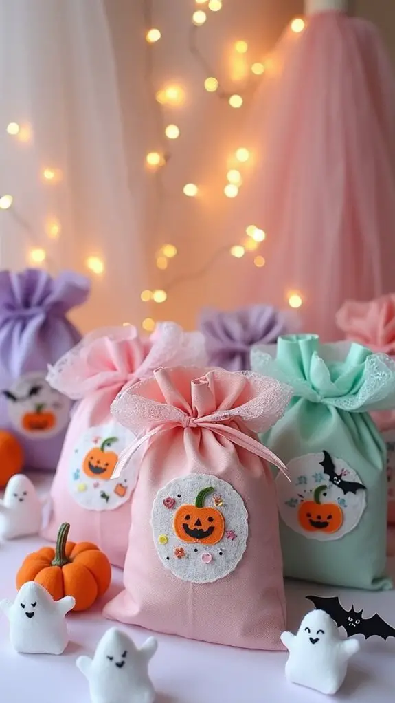 frilly halloween treat bags