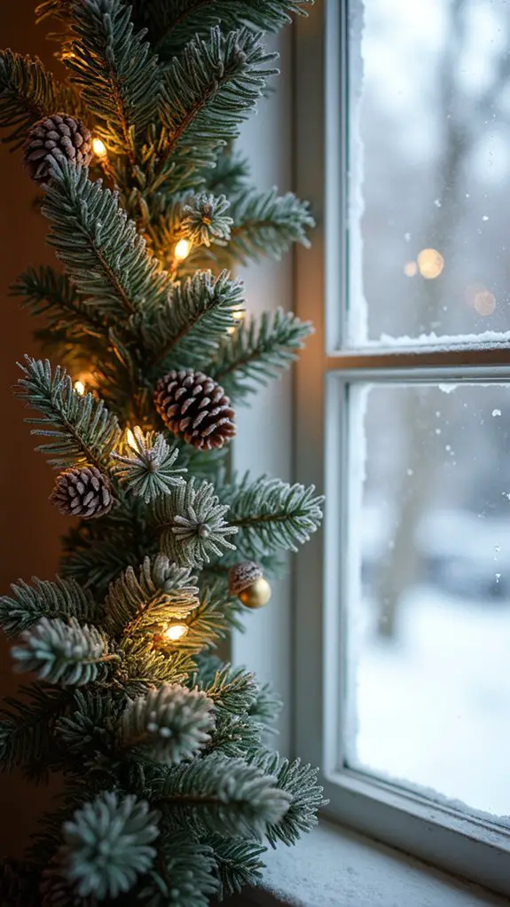 frosted pine garland decor