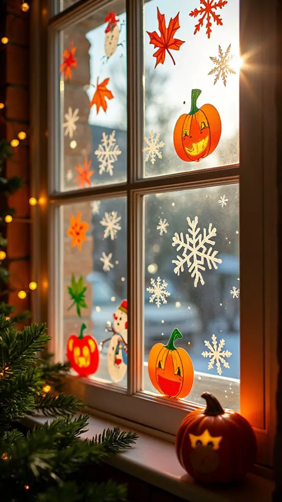fun seasonal window decorations