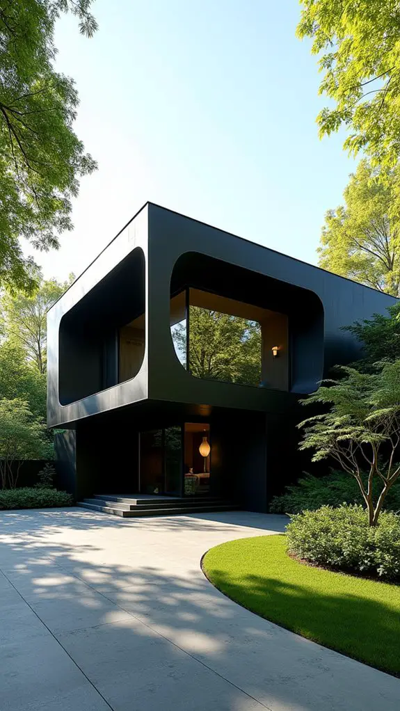 futuristic black home architecture