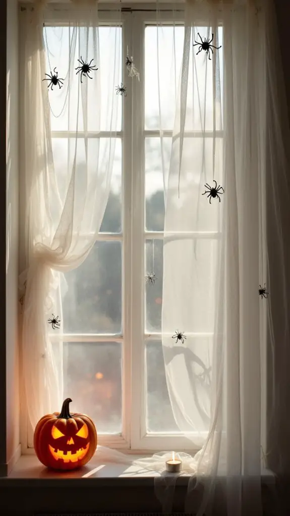 ghostly sheer fabric drapes