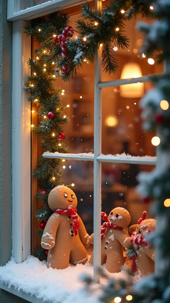 gingerbread holiday window decor