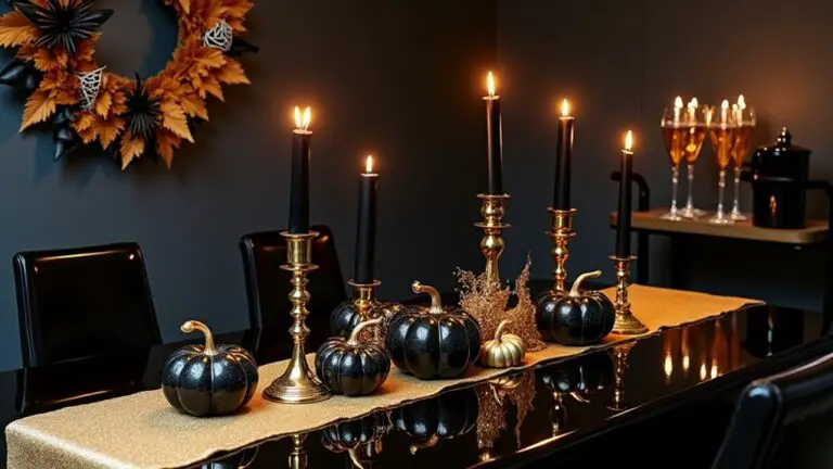 glamorous black and gold decor
