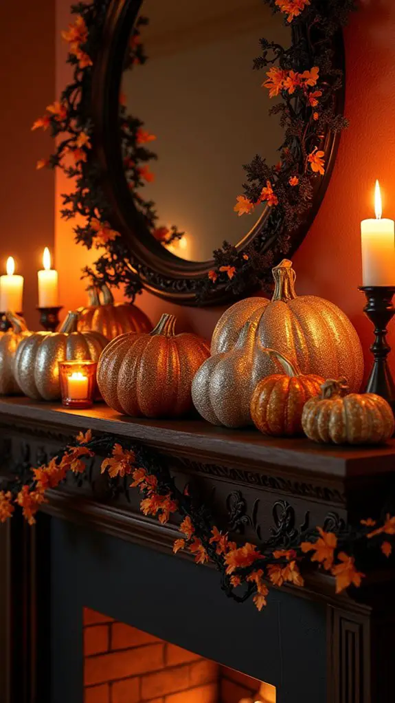 glittery pumpkin halloween decor