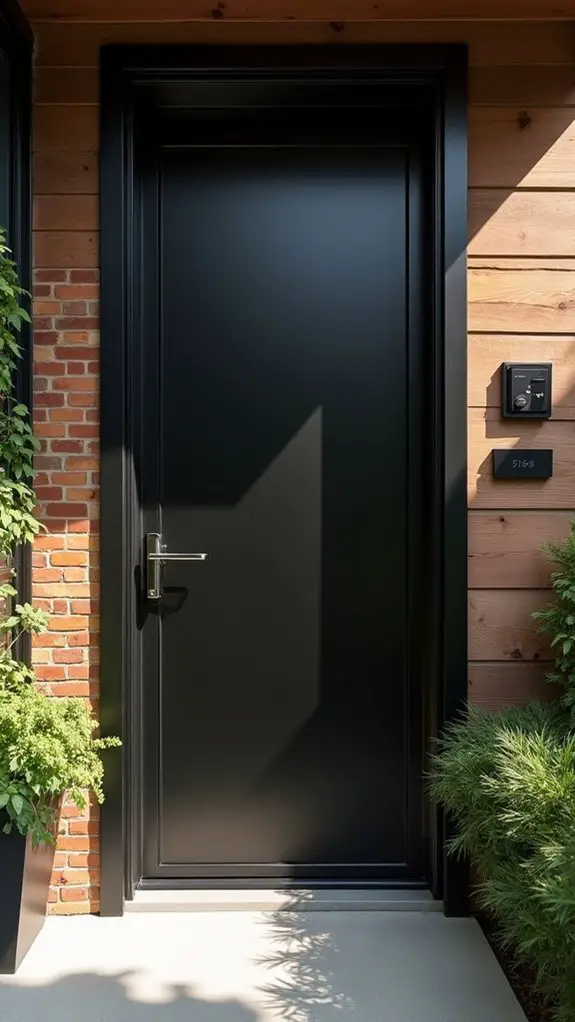 glossy black door elegance