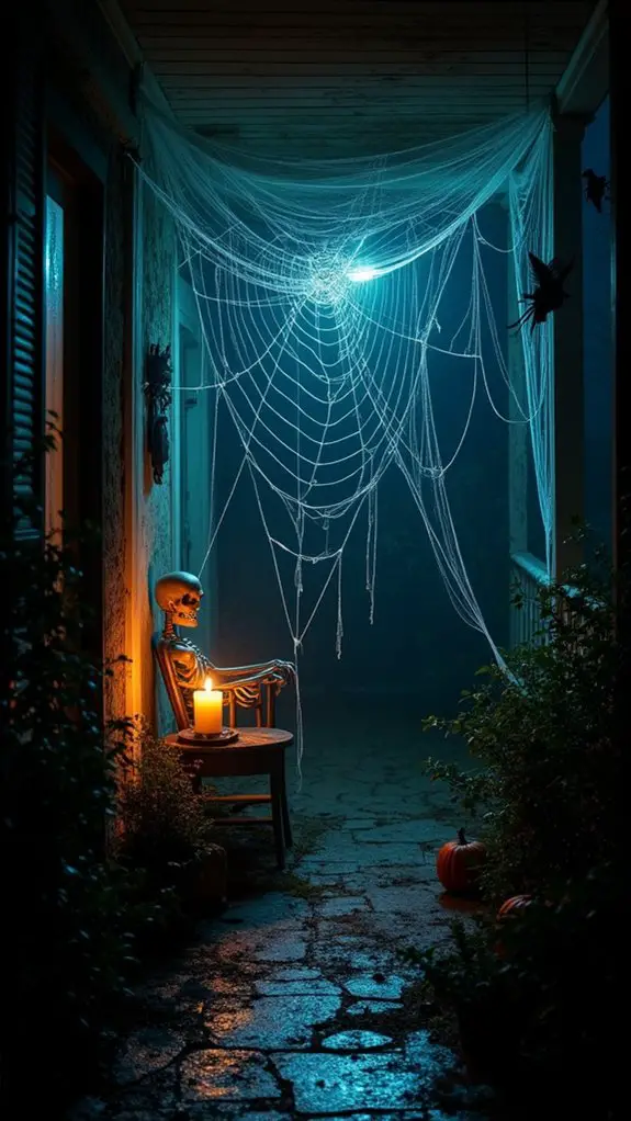 glow in the dark spider webs