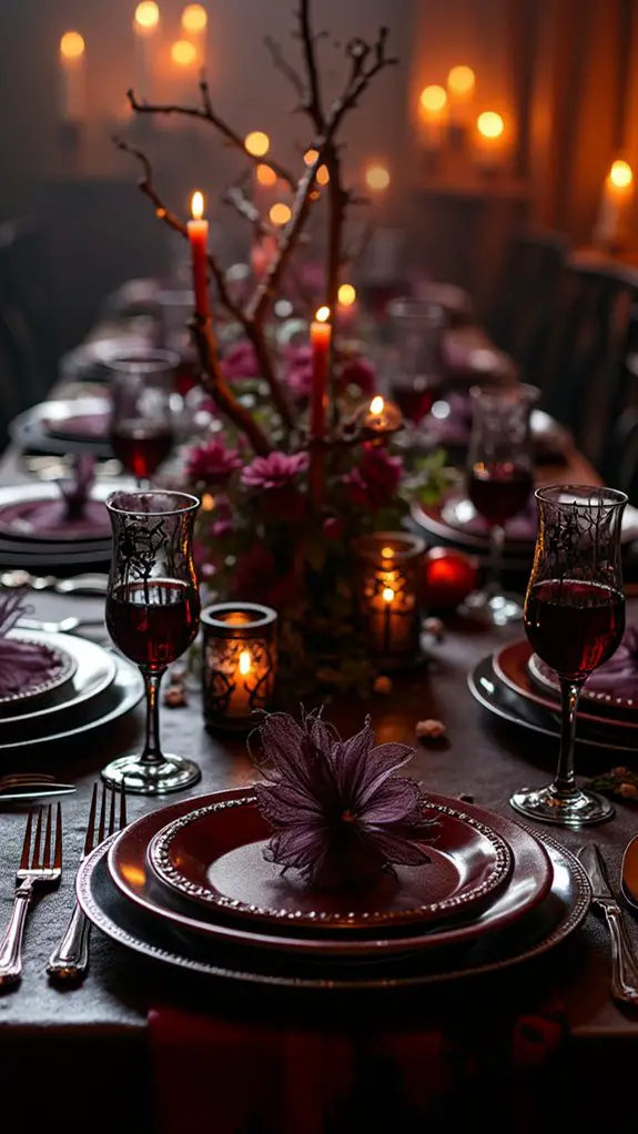 gothic halloween table decor