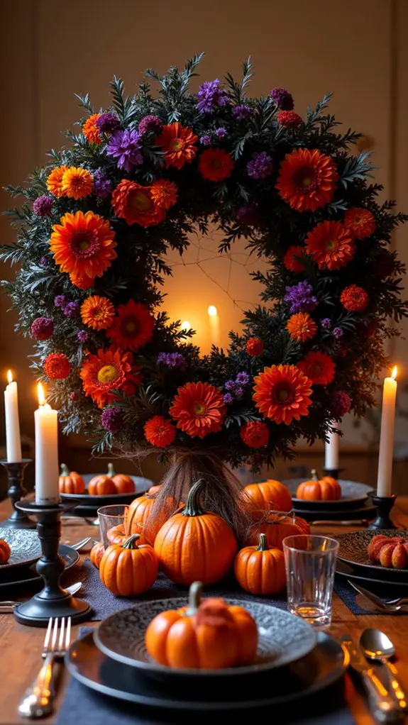 halloween floral wreath decor