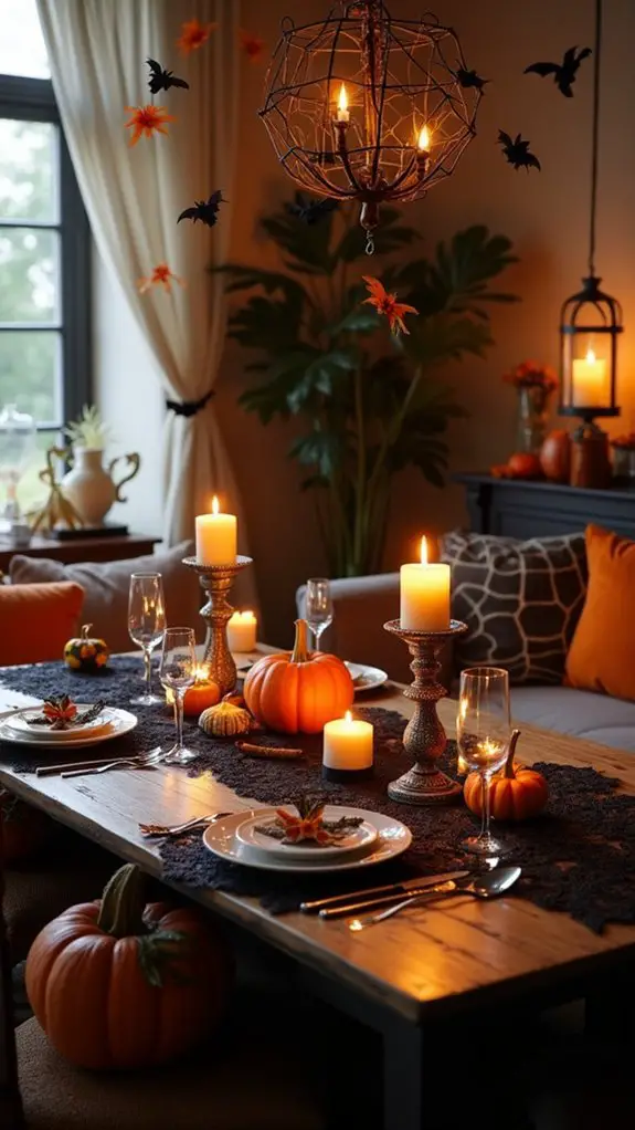 halloween table setting details
