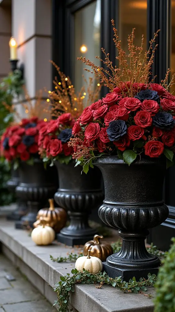 halloween themed planter decorations