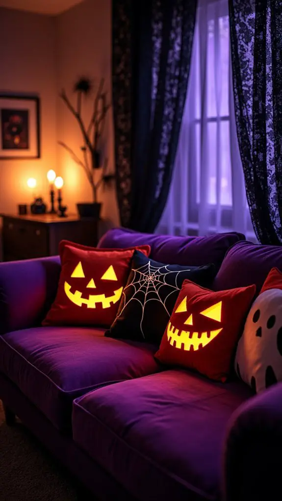 halloween themed throw pillows
