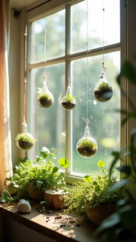 hanging terrariums add whimsy