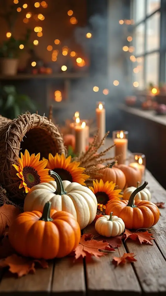 harvest themed cozy decor