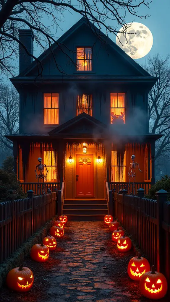 haunted facade with eerie details