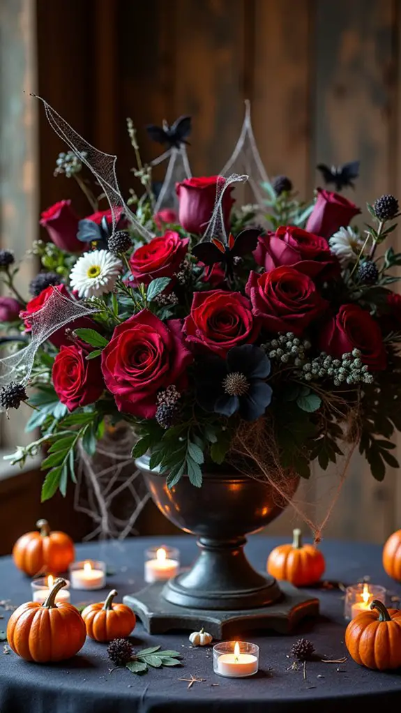 haunting halloween flower arrangement