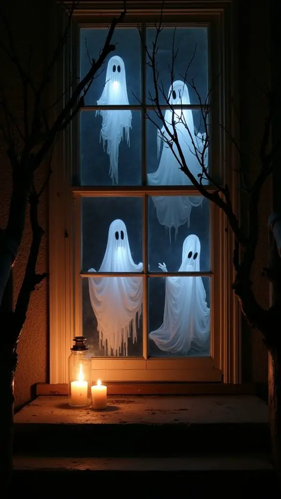 haunting window ghost decorations