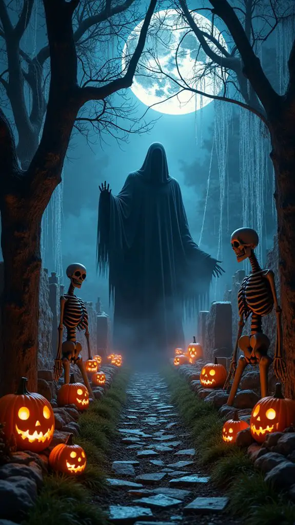 haunting yard halloween display