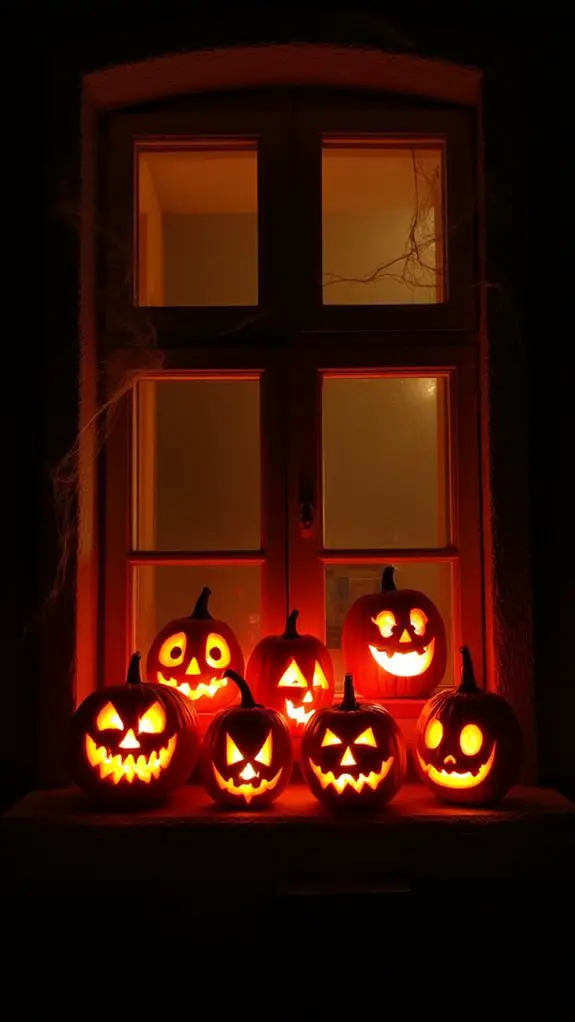 hauntingly glowing pumpkin faces
