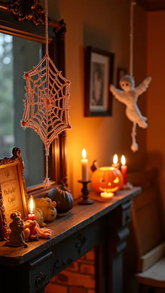 homemade yarn spider webs