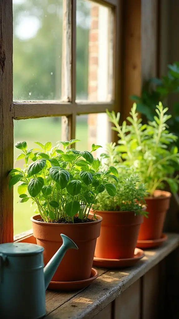 indoor herb garden setup