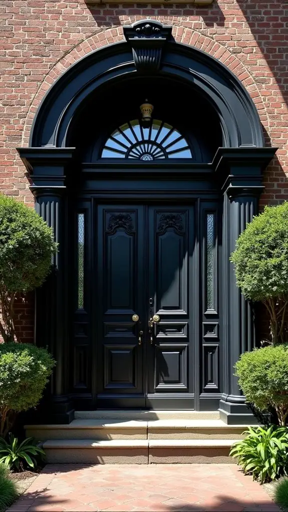 intricate black colonial entrances