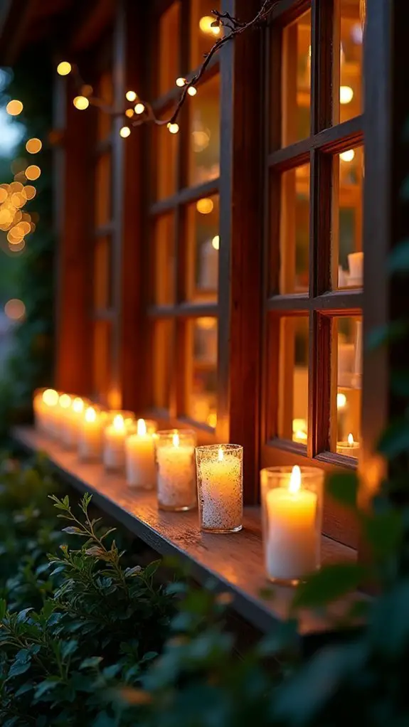 inviting outdoor candle displays
