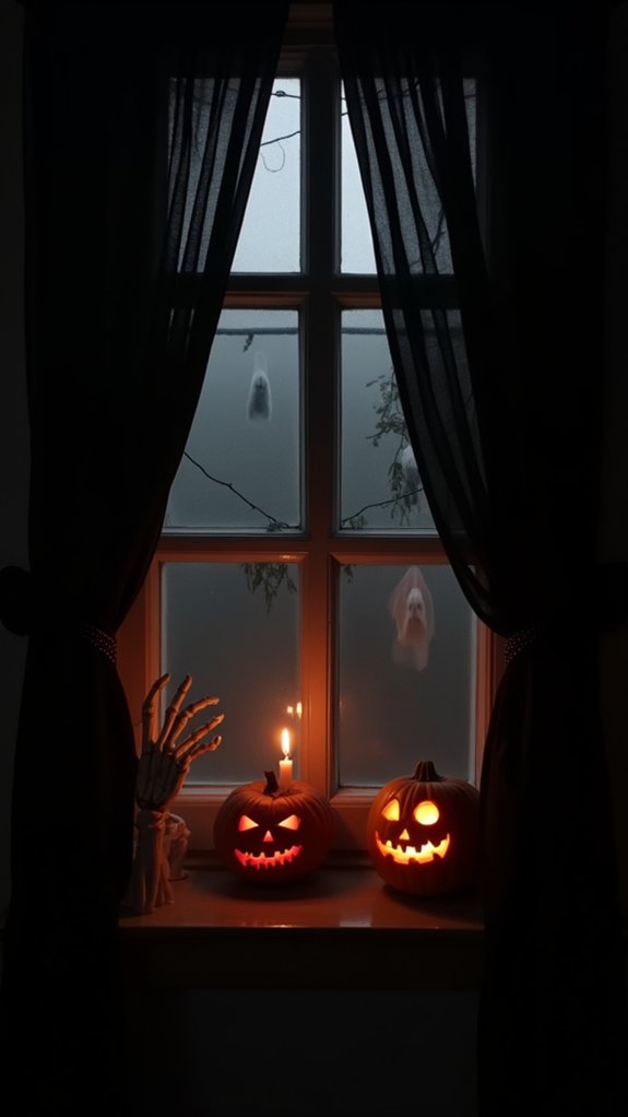 layered black drapes ambiance