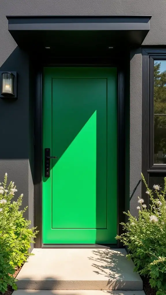 lively green door contrast