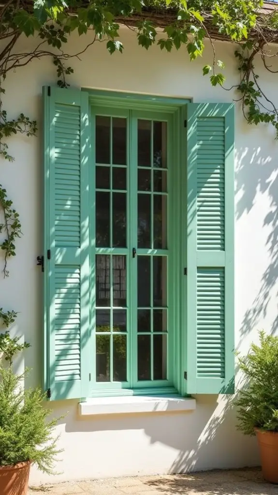 louvered shutters enhance charm