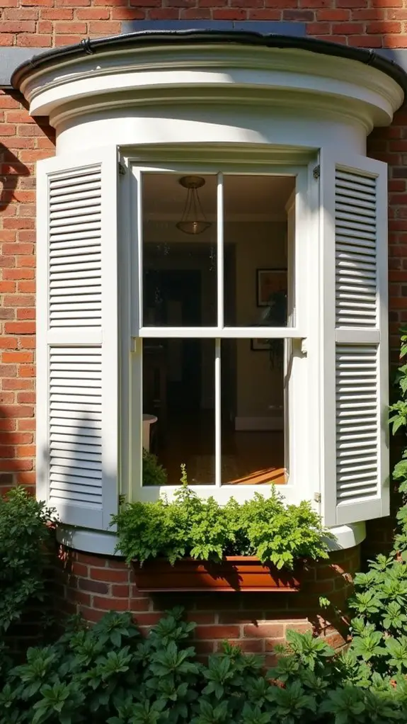 louvered shutters enhance charm