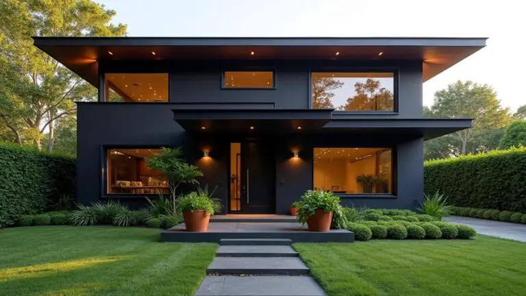 luxe black house exterior