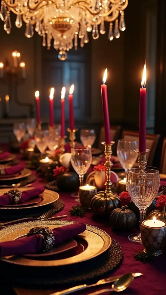 luxurious halloween table setting