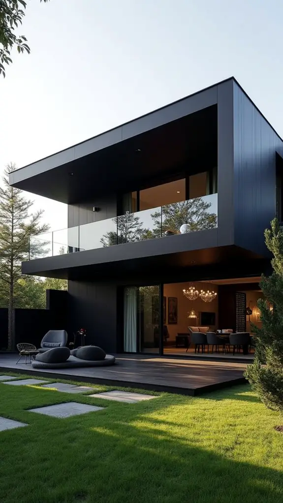 luxurious modern black mansion