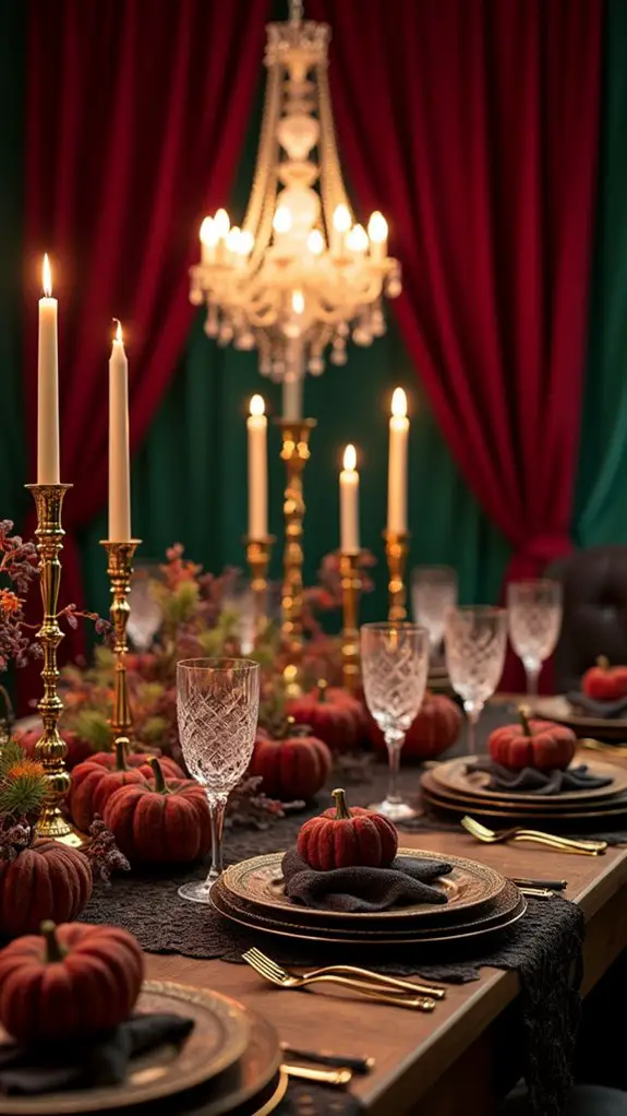 luxurious velvet halloween decor