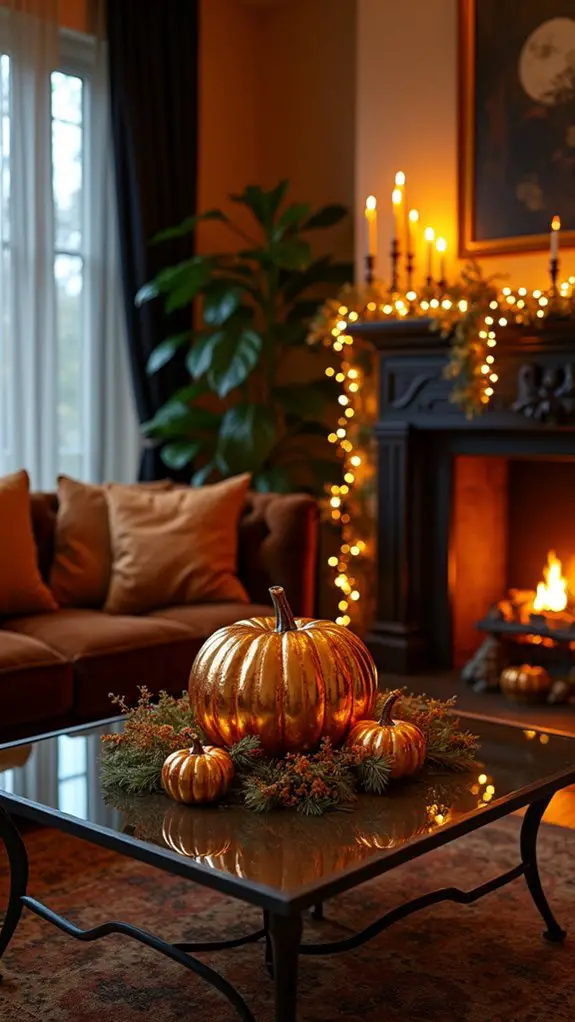 metallic accents for halloween
