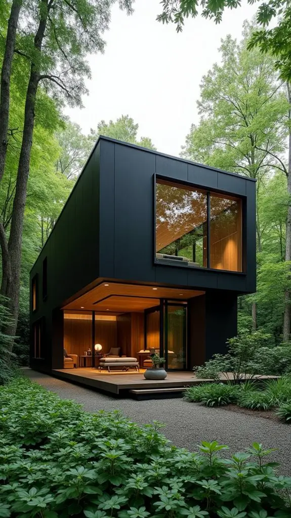 minimalist black nature retreat