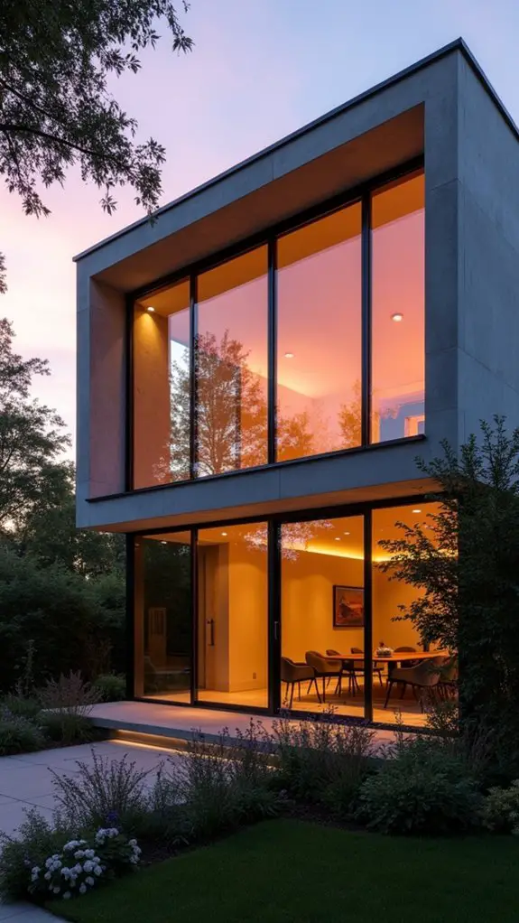 minimalistic large fixed windows