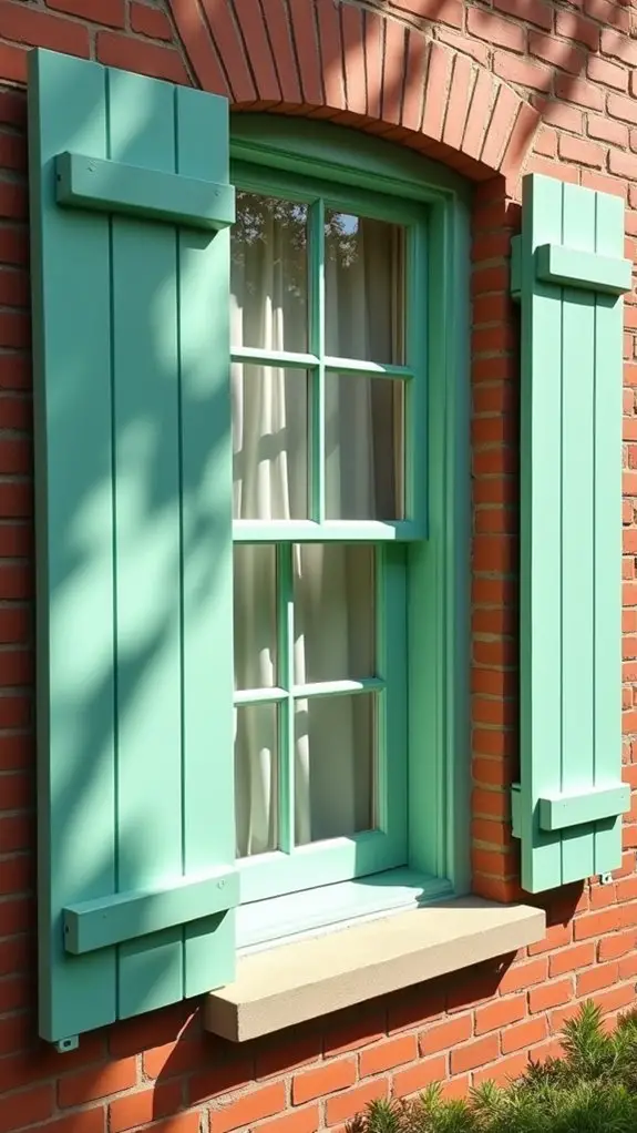 mint green brick contrast
