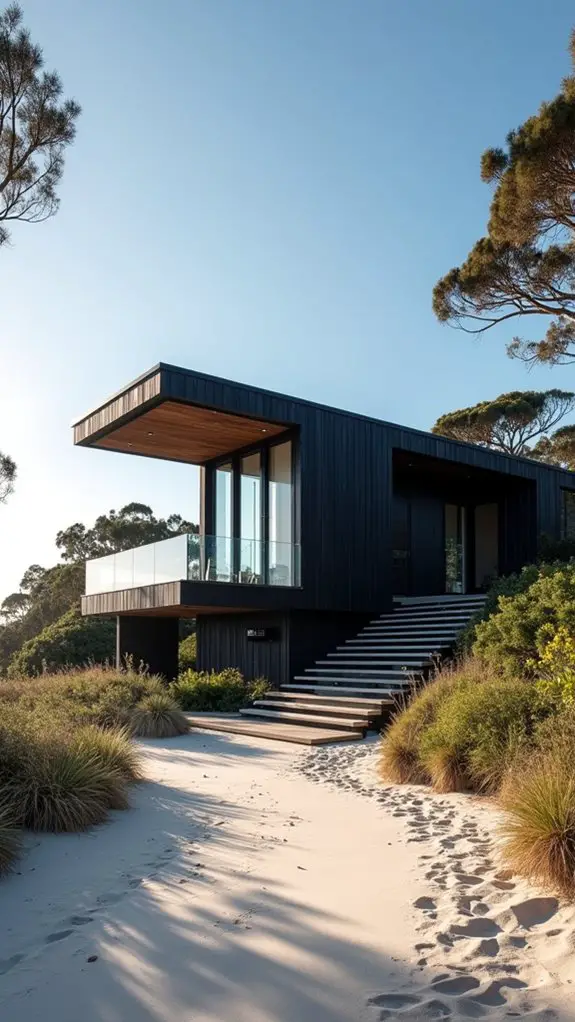 modern black beach retreat