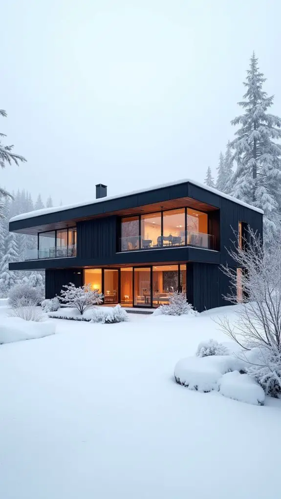 modern black flat roof